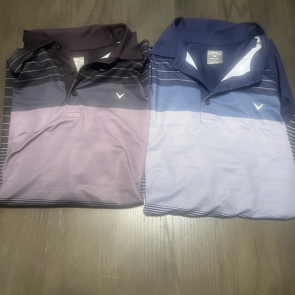 Callaway Mens Striped Polo Shirts